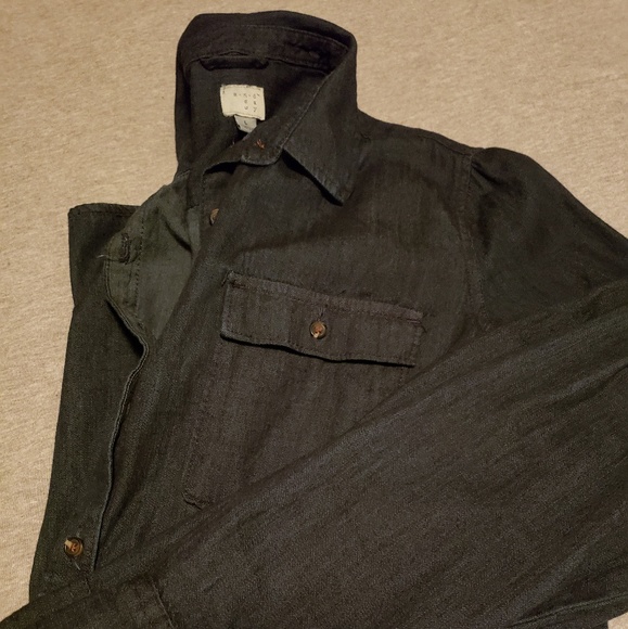 Denim high-low button down - Picture 3 of 5